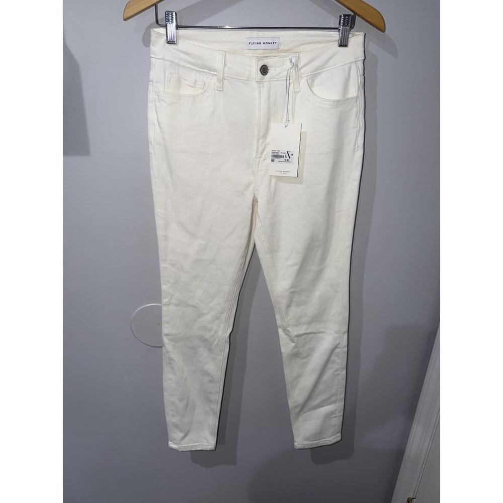 Flying Monkey High‎ Rise Skinny Jeans – White | Size 28 | NWT P